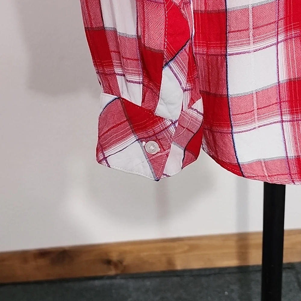 Rails Shirt Plaid Button Down Long Sleeve Red Size L - Picture 9 of 16